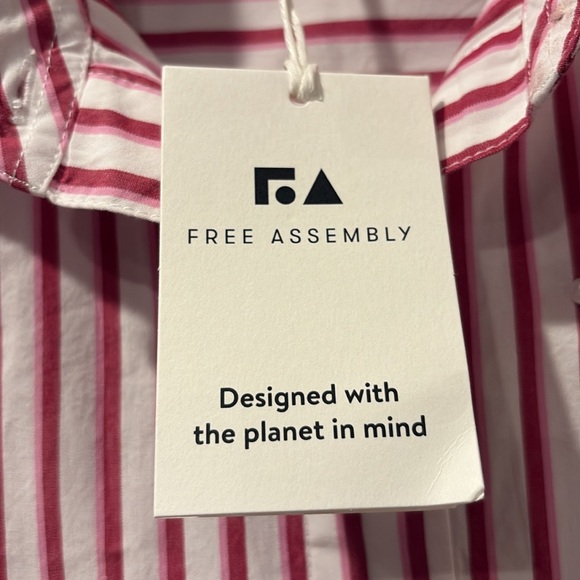 Red and White Striped Shirt with Floral Details - Picture 2 of 5